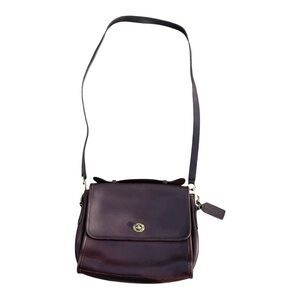 Vintage Coach Court 9879 Brown Leather Shoulder Bag